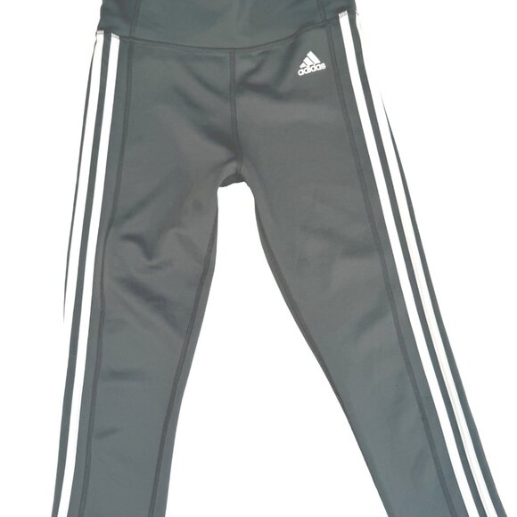 2/$30 Adidas Small Womens Climalite Cropped Army Green Leggings - Picture 1 of 14